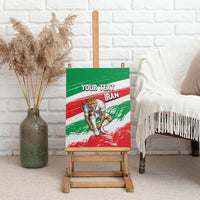 Personalized Iran Football Team Melli Canvas Wall Art Iranian Cheetah Patriotic Flag