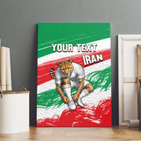 Personalized Iran Football Team Melli Canvas Wall Art Iranian Cheetah Patriotic Flag
