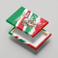 Personalized Iran Football Team Melli Canvas Wall Art Iranian Cheetah Patriotic Flag