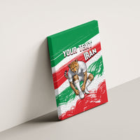 Personalized Iran Football Team Melli Canvas Wall Art Iranian Cheetah Patriotic Flag