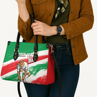 Personalized Iran Football Team Melli Leather Bag Iranian Cheetah Patriotic Flag