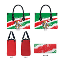 Personalized Iran Football Team Melli Leather Bag Iranian Cheetah Patriotic Flag