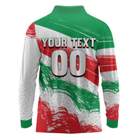 Personalized Iran Football Team Melli Long Sleeve Polo Shirt Iranian Cheetah Patriotic Flag