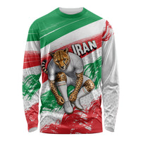 Personalized Iran Football Team Melli Long Sleeve Shirt Iranian Cheetah Patriotic Flag