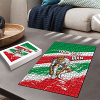 Personalized Iran Football Team Melli Puzzle Iranian Cheetah Patriotic Flag
