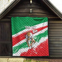Personalized Iran Football Team Melli Quilt Iranian Cheetah Patriotic Flag