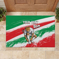 Personalized Iran Football Team Melli Rubber Doormat Iranian Cheetah Patriotic Flag