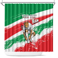 Personalized Iran Football Team Melli Shower Curtain Iranian Cheetah Patriotic Flag
