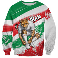 Personalized Iran Football Team Melli Sweatshirt Iranian Cheetah Patriotic Flag