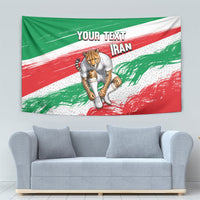 Personalized Iran Football Team Melli Tapestry Iranian Cheetah Patriotic Flag
