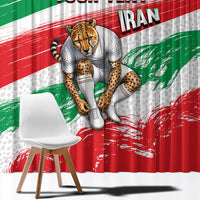Personalized Iran Football Team Melli Window Curtain Iranian Cheetah Patriotic Flag