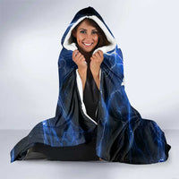 Blue Lightning Bowling Hoodie Hooded Blanket with Striking Ball and Pins Graphic and Custom Name Design - Wonder Print Shop