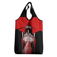 Red Bowling Strike Graphic Grocery Bag with Pins and Ball and Custom Name Design - Wonder Print Shop