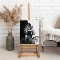 Black and White Disc Golf Tree Graphic Canvas Wall Art with Roots Silhouette and Custom Name Design - Wonder Print Shop
