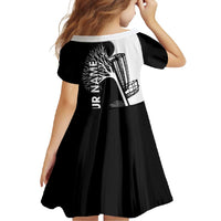 Black and White Disc Golf Tree Graphic Family Matching Off Shoulder Maxi Dress and Hawaiian Shirt with Roots Silhouette and Custom Name Design - Wonder Print Shop