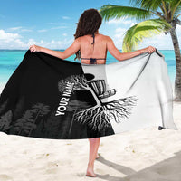 Black and White Disc Golf Tree Graphic Sarong with Roots Silhouette and Custom Name Design - Wonder Print Shop