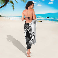 Black and White Disc Golf Tree Graphic Sarong with Roots Silhouette and Custom Name Design - Wonder Print Shop