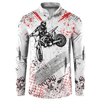 Motocross Rider Button Sweatshirt with Abstract Grunge Brush and Custom Number in Red and Black Splatter Design - Wonder Print Shop