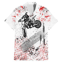 Motocross Rider Family Matching Mermaid Dress and Hawaiian Shirt with Abstract Grunge Brush and Custom Number in Red and Black Splatter Design - Wonder Print Shop