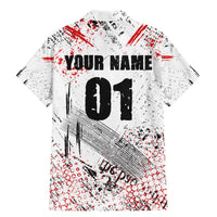 Motocross Rider Family Matching Mermaid Dress and Hawaiian Shirt with Abstract Grunge Brush and Custom Number in Red and Black Splatter Design - Wonder Print Shop