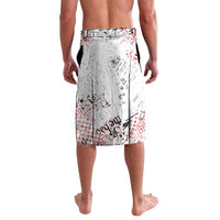 Motocross Rider Lavalava with Abstract Grunge Brush and Custom Number in Red and Black Splatter Design - Wonder Print Shop