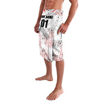 Motocross Rider Lavalava with Abstract Grunge Brush and Custom Number in Red and Black Splatter Design - Wonder Print Shop