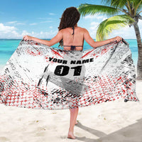Motocross Rider Sarong with Abstract Grunge Brush and Custom Number in Red and Black Splatter Design - Wonder Print Shop
