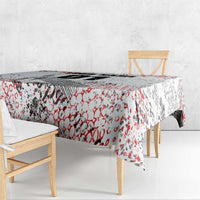 Motocross Rider Tablecloth with Abstract Grunge Brush and Custom Number in Red and Black Splatter Design - Wonder Print Shop