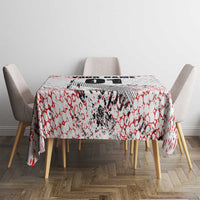 Motocross Rider Tablecloth with Abstract Grunge Brush and Custom Number in Red and Black Splatter Design - Wonder Print Shop