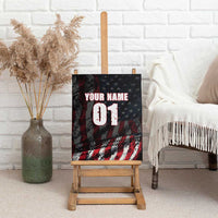 Motocross Rider Canvas Wall Art with American Flag Background and Extreme Text in Red and Black Grunge Design - Wonder Print Shop