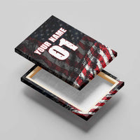 Motocross Rider Canvas Wall Art with American Flag Background and Extreme Text in Red and Black Grunge Design - Wonder Print Shop