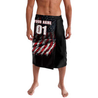 Motocross Rider Lavalava with American Flag Background and Extreme Text in Red and Black Grunge Design - Wonder Print Shop