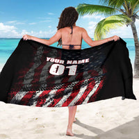 Motocross Rider Sarong with American Flag Background and Extreme Text in Red and Black Grunge Design - Wonder Print Shop
