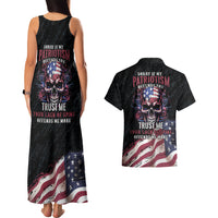 American Flag Skull Couples Matching Tank Maxi Dress And Hawaiian Shirt Sorry If My Patriotism Offends You Trust Me - Wonder Print Shop