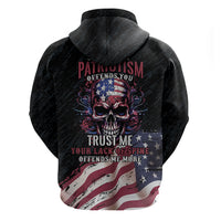 American Flag Skull Hoodie Sorry If My Patriotism Offends You Trust Me - Wonder Print Shop