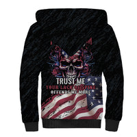 American Flag Skull Sherpa Hoodie Sorry If My Patriotism Offends You Trust Me - Wonder Print Shop