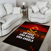 Angola Area Rug with Red Black Yellow Grunge Design - Wonder Print Shop