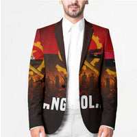 Angola Blazer with Red Black Yellow Grunge Design - Wonder Print Shop