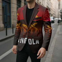 Angola Blazer with Red Black Yellow Grunge Design - Wonder Print Shop