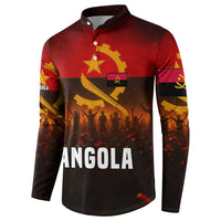 Angola Button Sweatshirt with Red Black Yellow Grunge Design - Wonder Print Shop