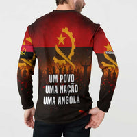 Angola Button Sweatshirt with Red Black Yellow Grunge Design - Wonder Print Shop