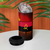 Angola 4 in 1 Can Cooler Tumbler with Red Black Yellow Grunge Design - Wonder Print Shop