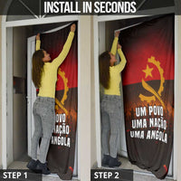 Angola Door Cover with Red Black Yellow Grunge Design - Wonder Print Shop