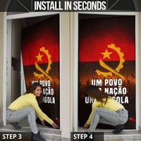 Angola Door Cover with Red Black Yellow Grunge Design - Wonder Print Shop