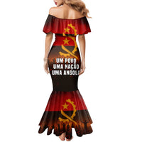 Angola Family Matching Mermaid Dress and Hawaiian Shirt with Red Black Yellow Grunge Design - Wonder Print Shop