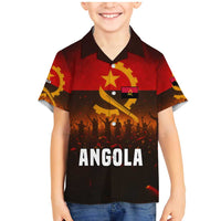 Angola Family Matching Mermaid Dress and Hawaiian Shirt with Red Black Yellow Grunge Design - Wonder Print Shop