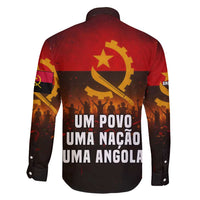 Angola Family Matching Puletasi and Hawaiian Shirt with Red Black Yellow Grunge Design - Wonder Print Shop