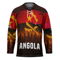 Angola Hockey Jersey with Red Black Yellow Grunge Design - Wonder Print Shop