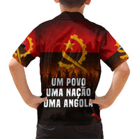 Angola Kid Hawaiian Shirt with Red Black Yellow Grunge Design - Wonder Print Shop