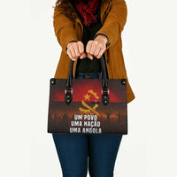 Angola Leather Bag with Red Black Yellow Grunge Design - Wonder Print Shop